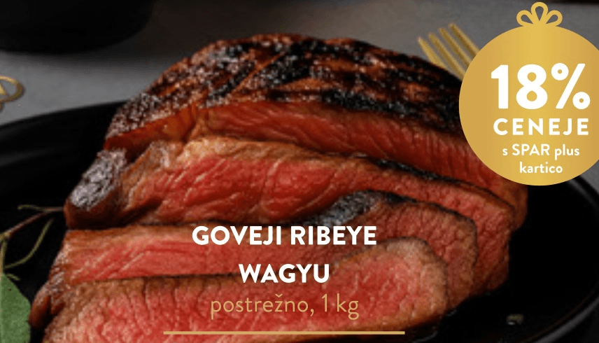Goveji Ribeye Wagyu 1 kg Akcija v trgovini Spar