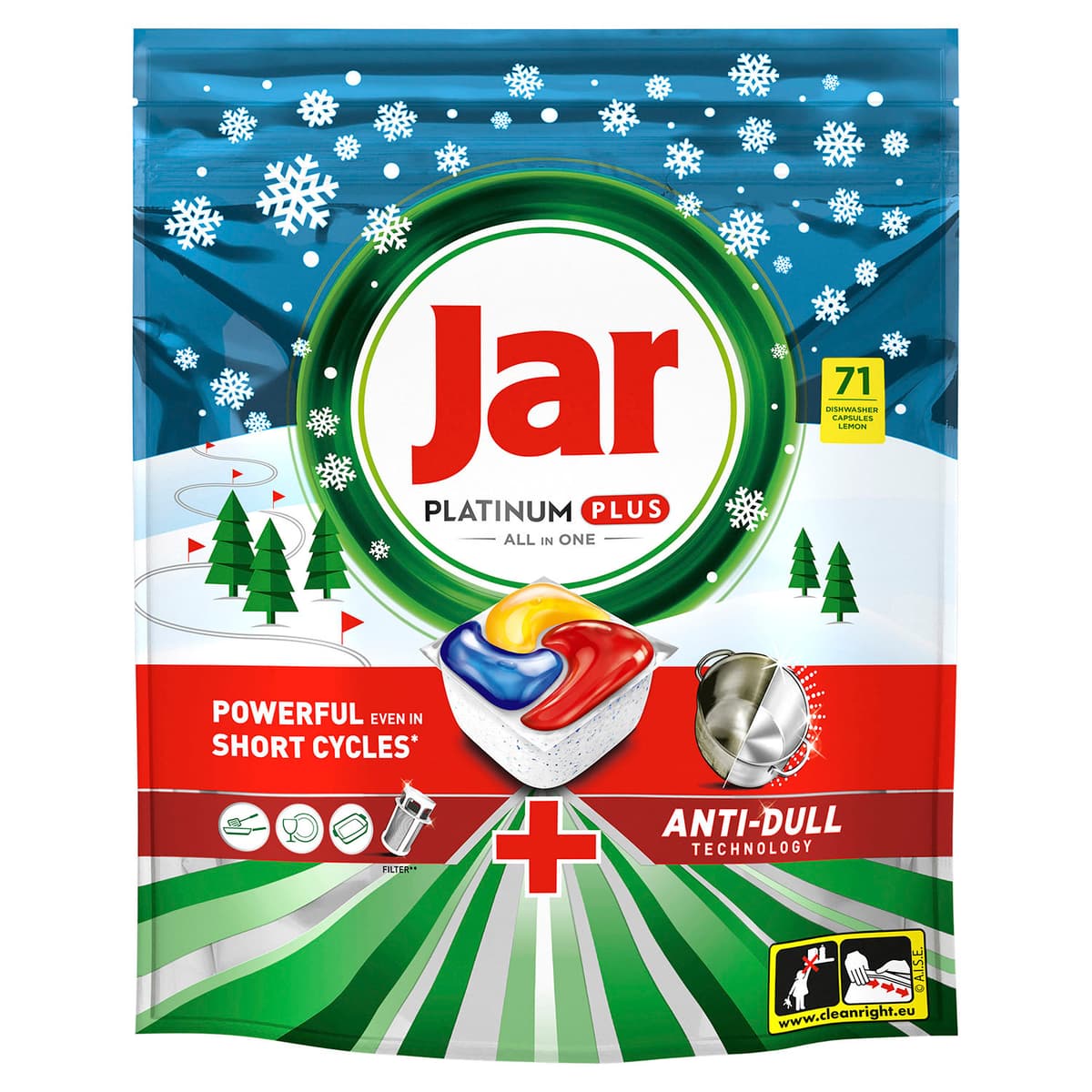 Kapsule za strojno pomivanje posode Jar Winter Platinum Plus 71/1 Akcija v trgovini E.Leclerc