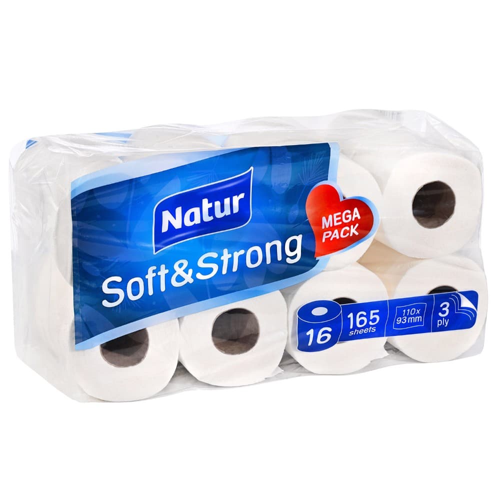 Toaletni papir Natur Soft&Strong 3 slojni, 165 lističev 16/1 Akcija v trgovini Mercator