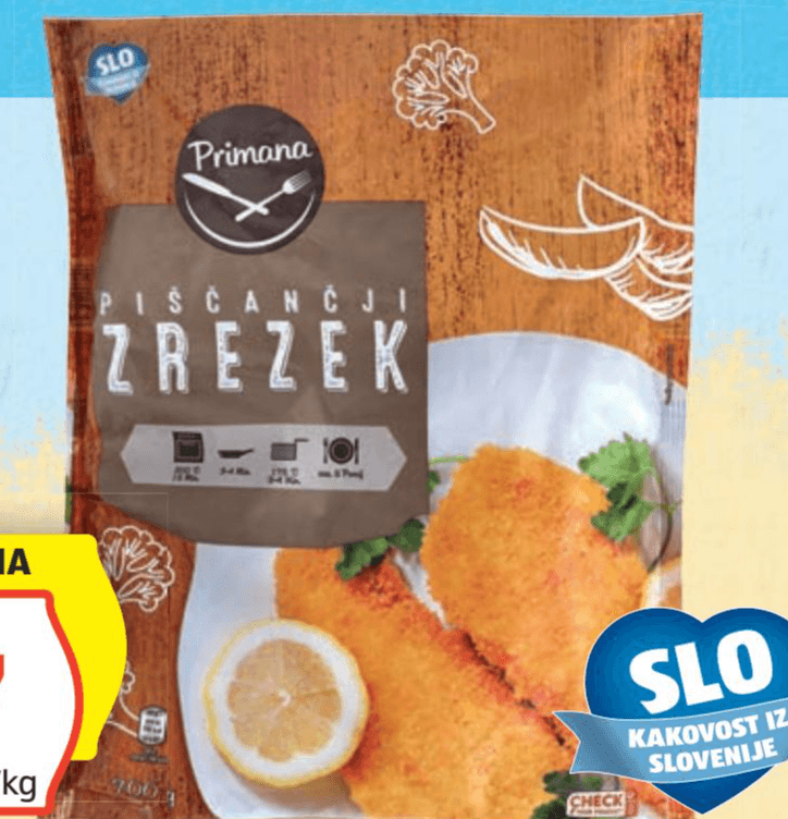 Primana panirani piščančji zrezki 700 g Akcija v trgovini Hofer