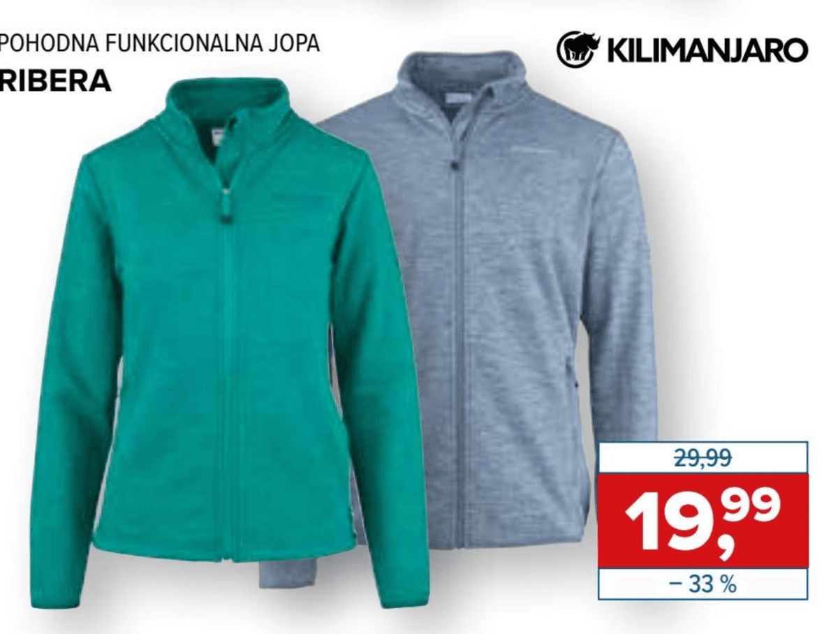 Kilimanjaro Pohodna funkcionalna jopa Ribera Akcija v trgovini Hervis