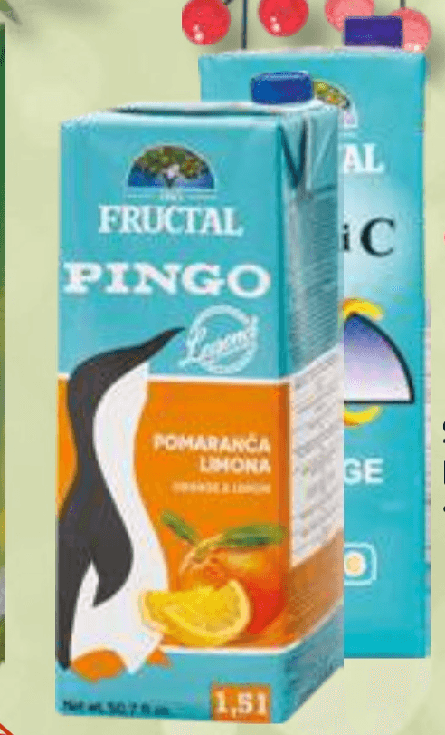 Fructal Pingo sadna pijača 1,5 l Akcija v trgovini E.Leclerc