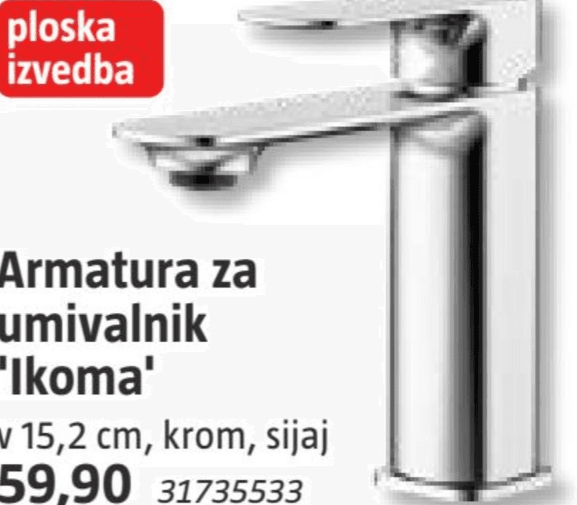 Armatura za umivalnik 'Ikoma' Akcija v trgovini Bauhaus