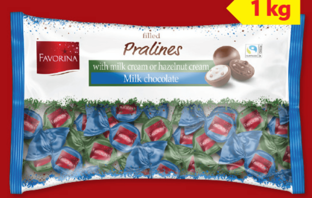 Favorina polnjeni pralineji 1 kg Akcija v trgovini Lidl