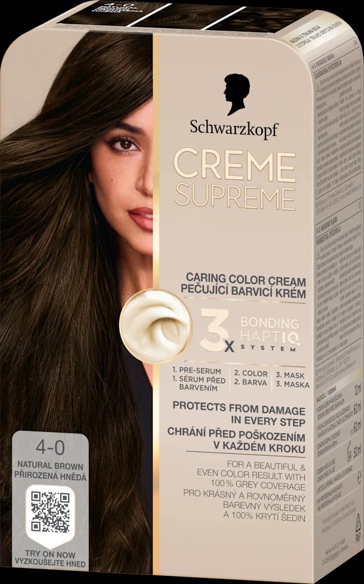 Schwarzkopf Creme Supreme barva za lase odtenek 4-0 Natural Brown Akcija v trgovini Dm