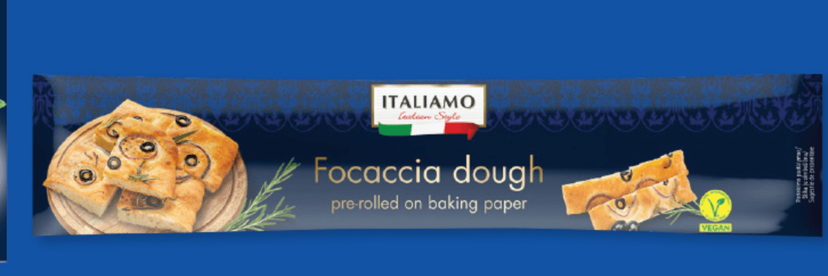 Italiamo testo za Focaccio 385 g Akcija v trgovini Lidl