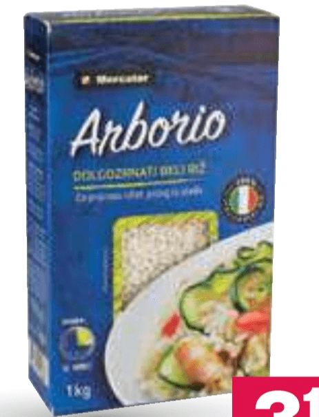 Riž Mercator arborio 1 kg Akcija v trgovini Mercator