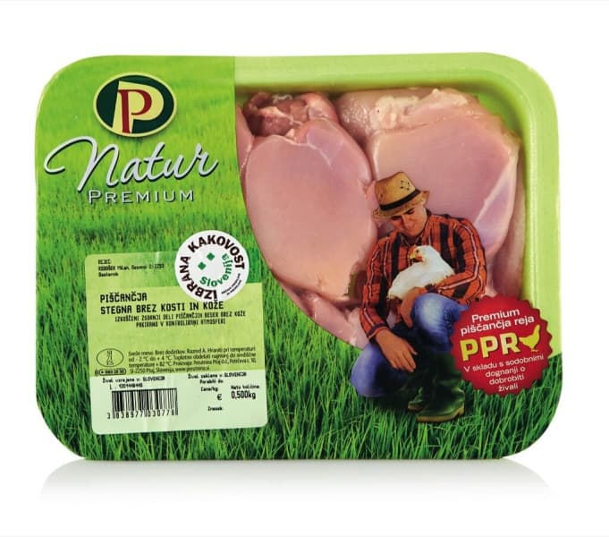 Piščančje stegno brez kosti in kože Perutnina Ptuj Natur 800 g Akcija v trgovini E.Leclerc
