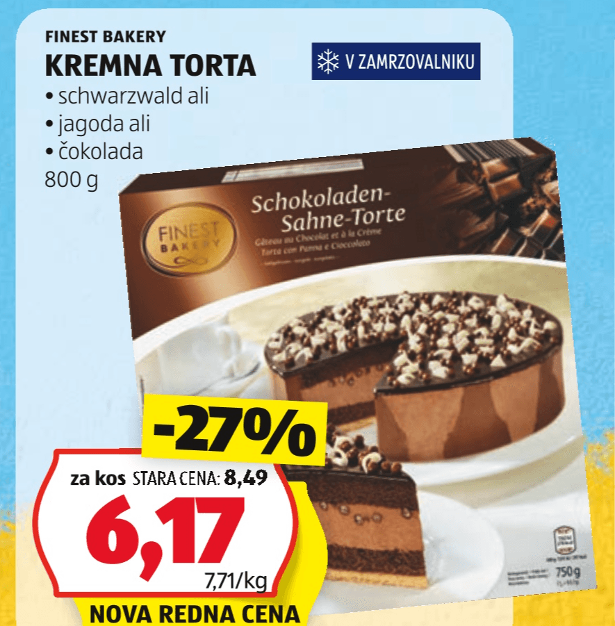 KREMNA TORTA 800 g FINEST BAKERY Akcija v trgovini Hofer