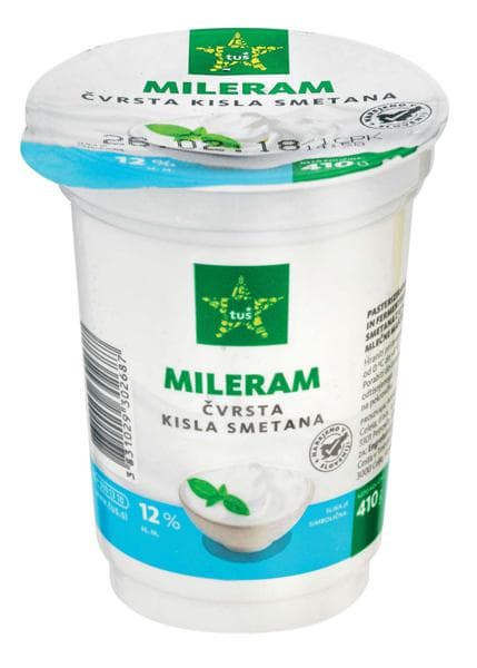 Kisla smetana Mileram Tuš 410 g Akcija v trgovini Tuš