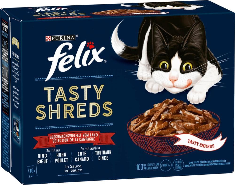 Mokra hrana za mačke Tasty Shreds 10x80 g Felix Akcija v trgovini Mueller