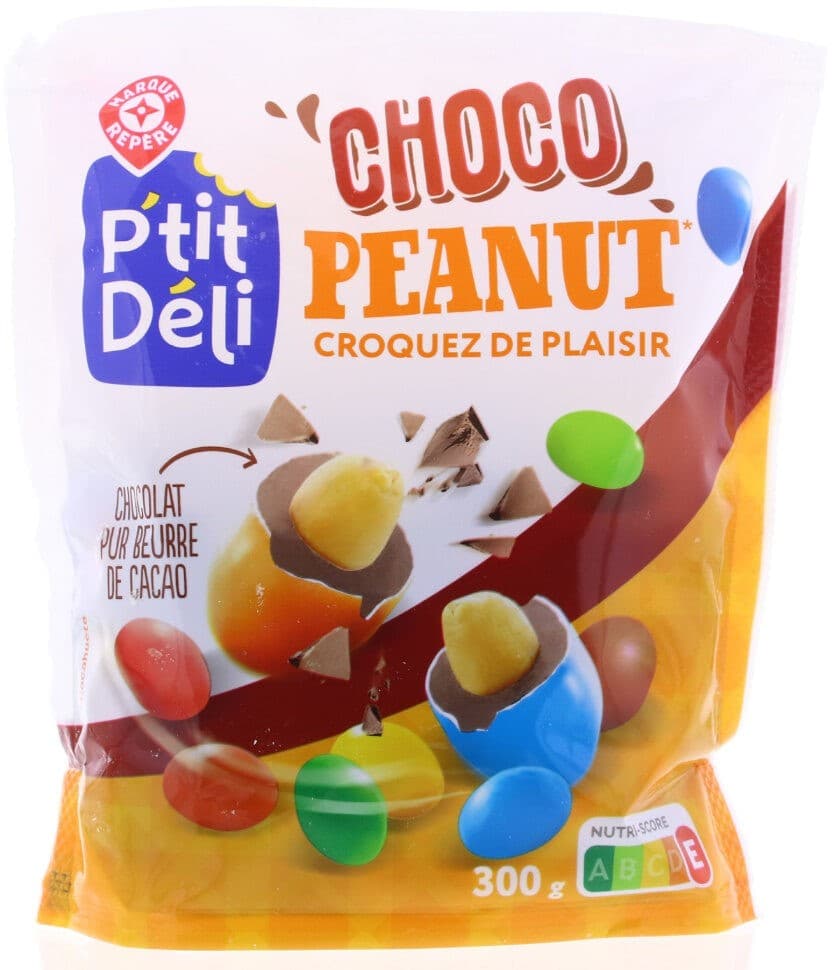 P'tit Deli Choco Peanut arašidi v čokoladi 300 g Akcija v trgovini E.Leclerc