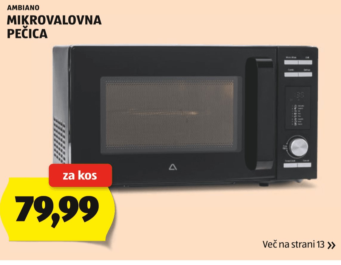 AMBIANO MIKROVALOVNA PEČICA Akcija v trgovini Hofer