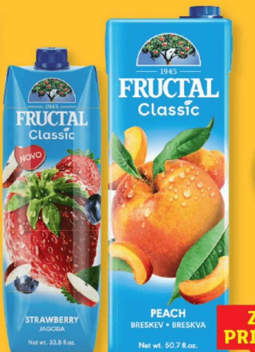 FRUCTAL Classic pijača 1l / 1,5l: Akcija (Lidl) 26.03