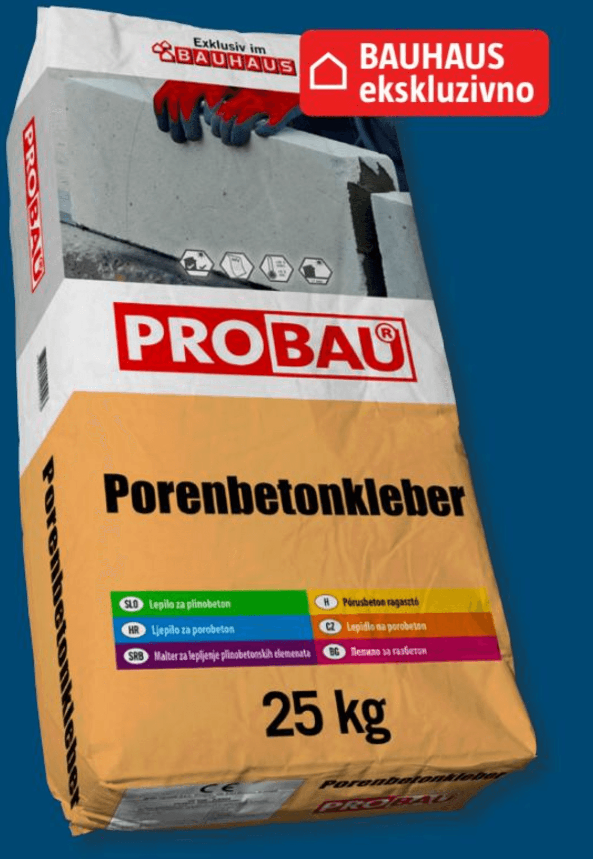Probau lepilo za porobetonske zidake 25 kg Akcija v trgovini Bauhaus