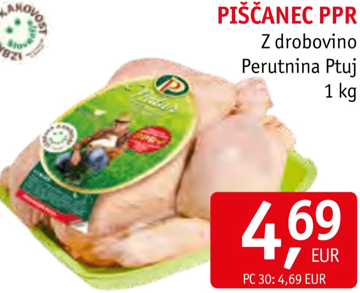 Piščanec PPR 1 kg Perutnina Ptuj Akcija v trgovini Jager