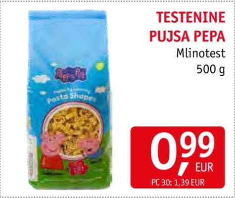 Testenine Pujsa Peppa Mlinotest 500 g Akcija v trgovini E.Leclerc