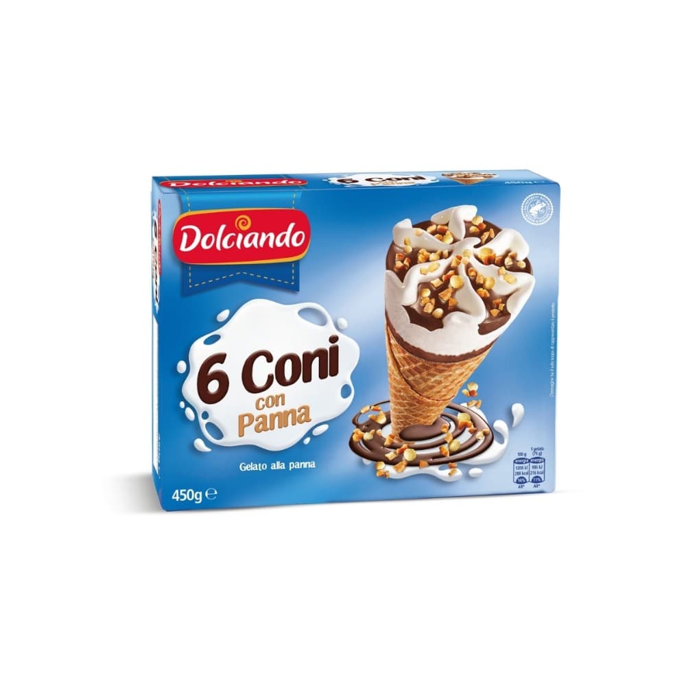 Dolciando korneti s smetano 450 g Akcija v trgovini Eurospin