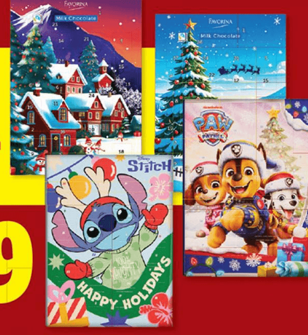 Favorina/Windel adventni koledarji Akcija v trgovini Lidl