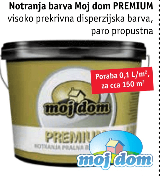 Notranja barva Moj dom 5 L Akcija v trgovini Jager