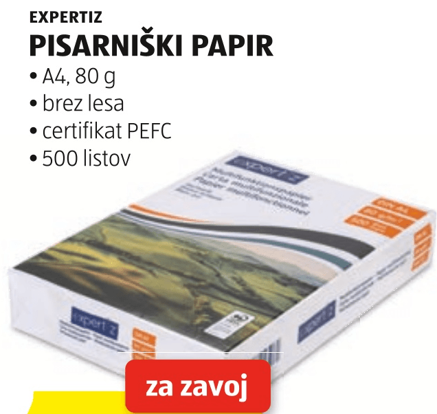 Expertiz pisarniški papir 500 listov Akcija v trgovini Hofer