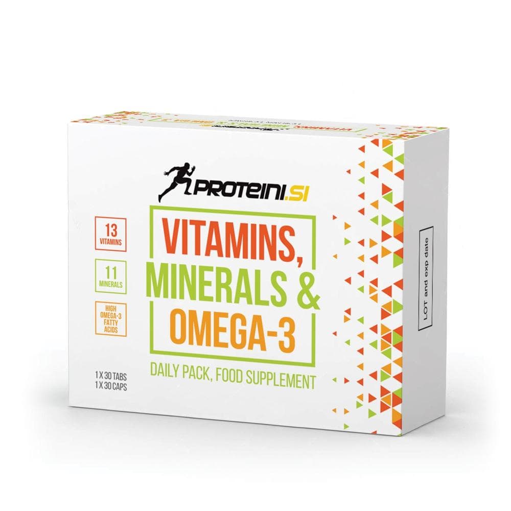 Proteini.si Prehransko dopolnilo Vitamini, Minerali & Omega-3 30 kapsul in 30 tablet Akcija v trgovini E.Leclerc