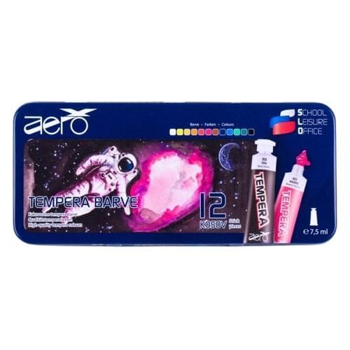 Aero tempera barve 7,5 ml tubice, v kovinski škatli, Ara, Alpaka ali Astronavt, 12/1 Akcija v trgovini Mercator