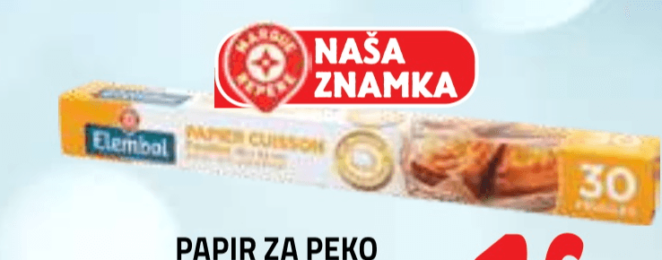 Elembal papir za peko 30/1 Akcija v trgovini E.Leclerc