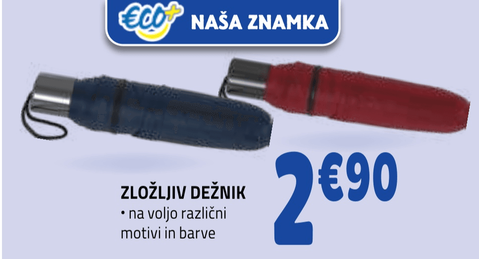 Eco+ zložljiv dežnik Akcija v trgovini E.Leclerc