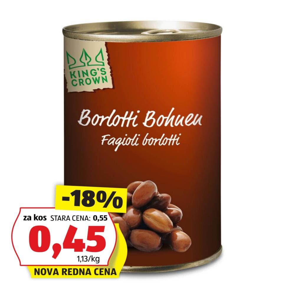 King's Crown Rjavi fižol 400 g Akcija v trgovini Hofer