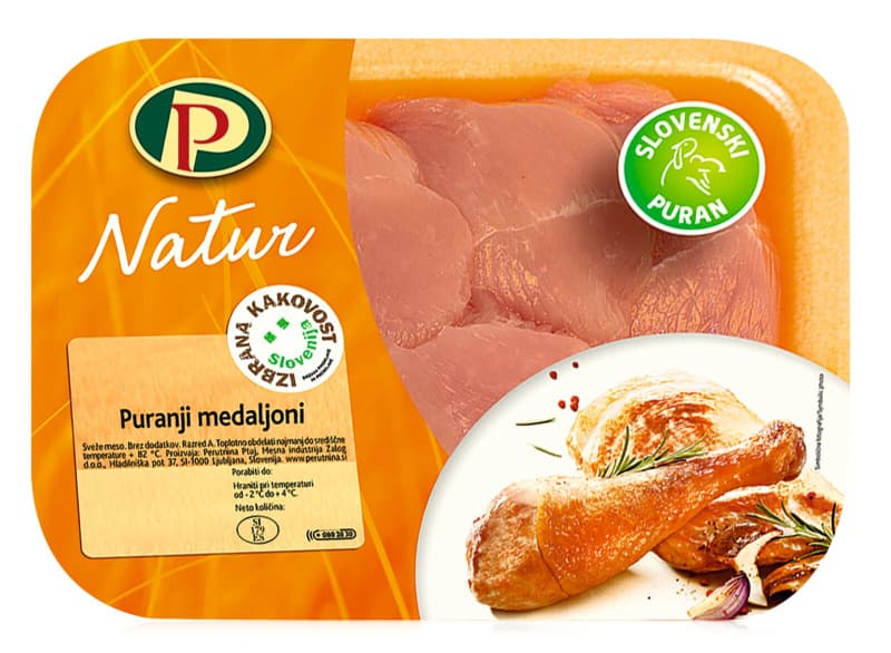 Puranji medaljoni Perutnina Ptuj Natur 400 g Akcija v trgovini E.Leclerc