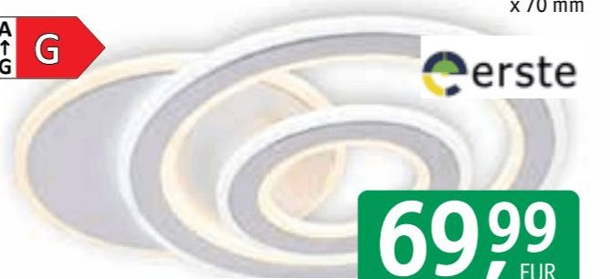 Svetilka stropna LED Erste Alla 6.860 lm, 520 x 420 x 70 mm Akcija v trgovini Jager