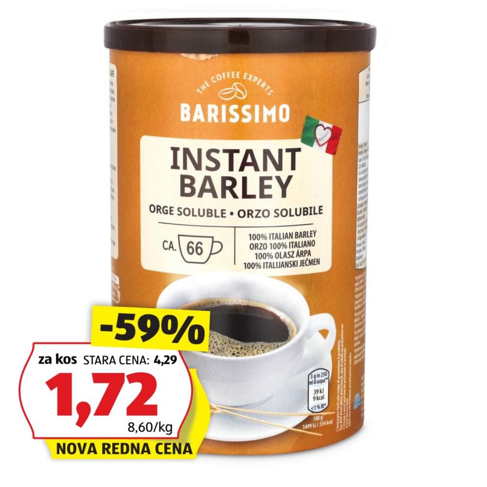 Barissimo Instant Ječmenova Kava 200 g Akcija v trgovini Hofer