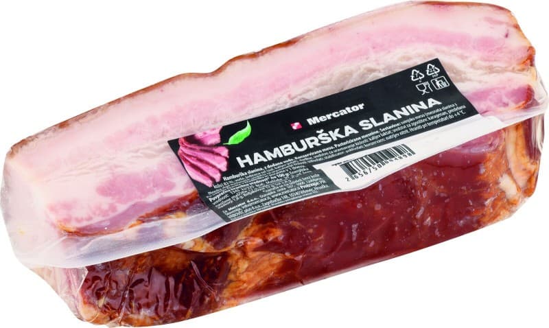 Pečena hamburška slanina Mercator cca. 400 g Akcija v trgovini Mercator