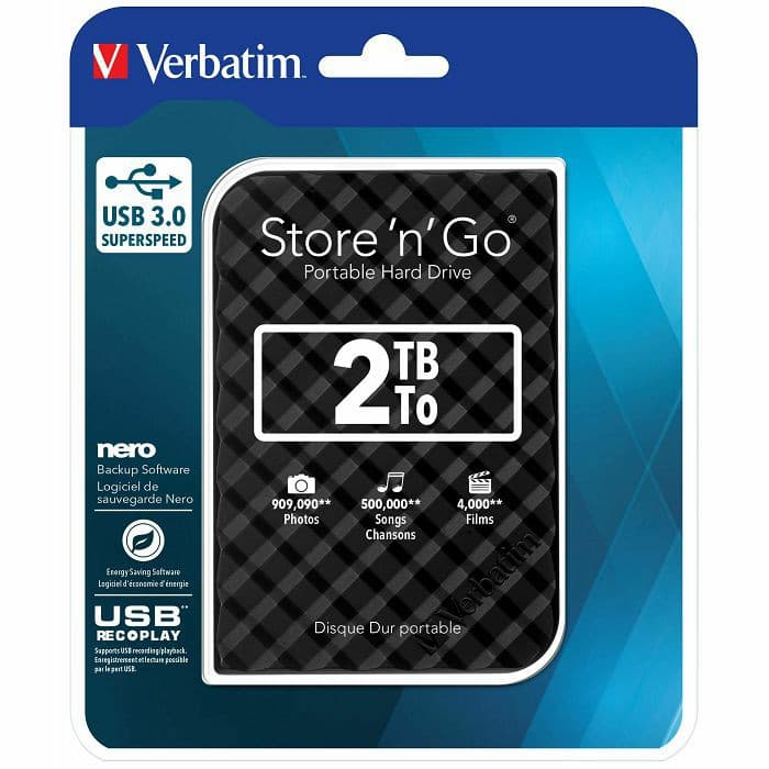 Verbatim zunanji trdi disk Store'n'Go 2 TB Akcija v trgovini E.Leclerc