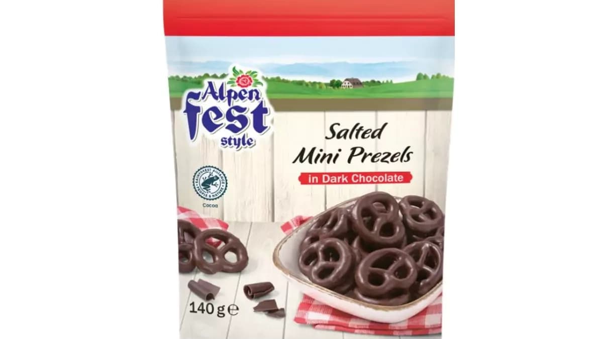 Alpenfest slane preste v čokoladi 140 g Akcija v trgovini Lidl