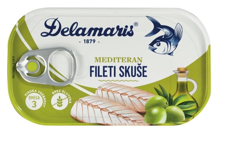 Delamaris fileti skuše v mediteranskem olju 125 g Akcija v trgovini Spar
