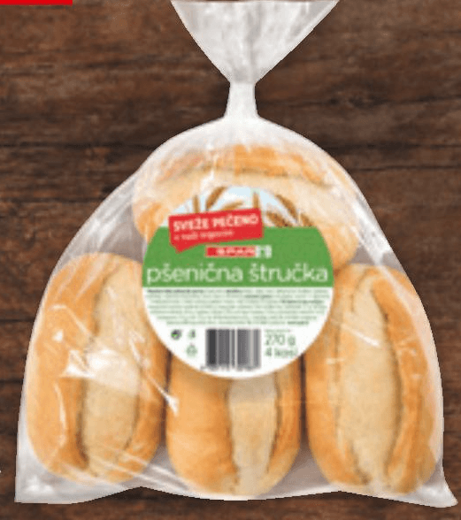 SPAR Pšenična štručka 4/1, pakirano, 270 g Akcija v trgovini Spar
