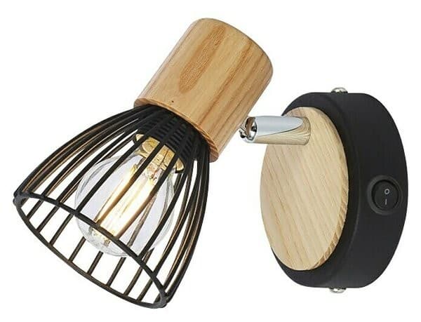 Spot svetilka Black Wood 1x 25 W Akcija v trgovini Bauhaus