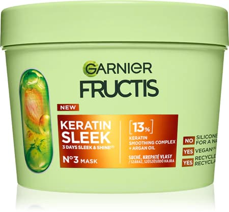 Garnier Fructis Keratin Sleek maska za lase 370 ml Akcija v trgovini Dm