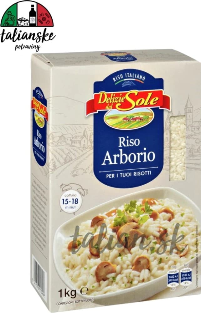 Delizie dal Sole riž Arborio, za rižote 1 kg Akcija v trgovini Eurospin