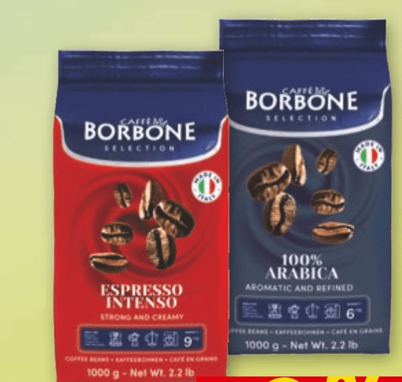 Kava v zrnu Borbone 1 kg Akcija v trgovini Spar