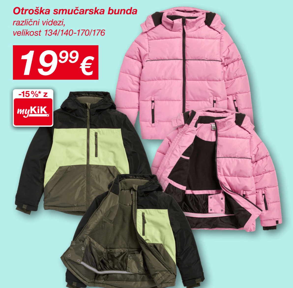 Otroška smučarska bunda Akcija v trgovini Kik