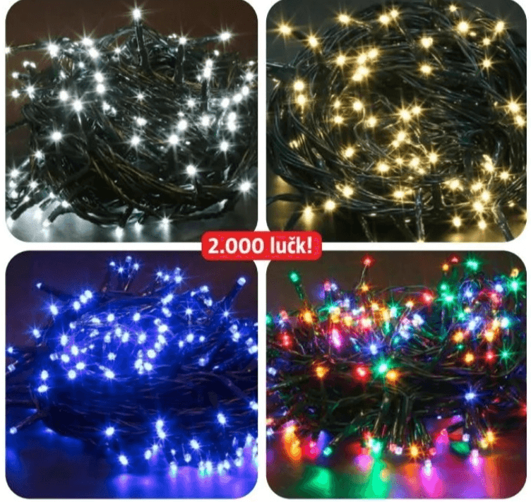 LED svetlobna veriga 2.000 lučk, d 74 m Akcija v trgovini Bauhaus