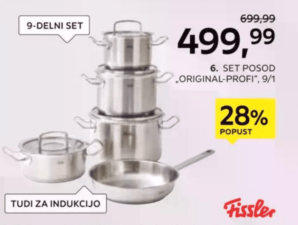 Set posod „ORIGINAL-PROFI" 9/1 Fissler Akcija v trgovini Lesnina