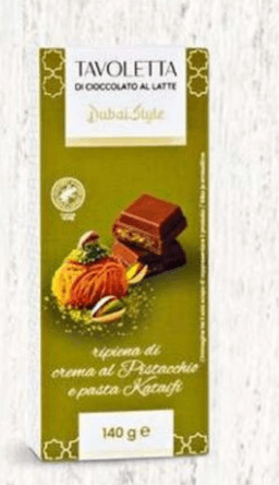 Mlečna čokolada s pistacijo in kadaifom