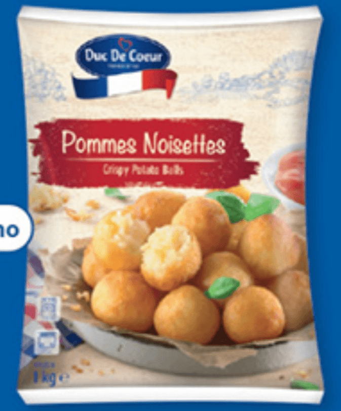 Duc De Coeur Pommes Noisettes krompirjeve kroglice s hrustljavo skorjico 1 kg Akcija v trgovini Lidl