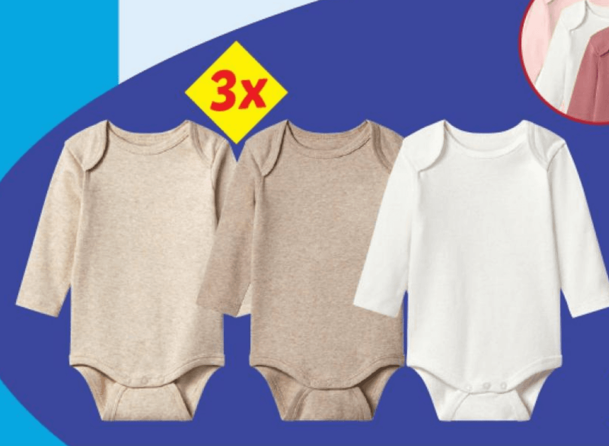 Lupilu Bodi za dojenčke 3 kosi Akcija v trgovini Lidl