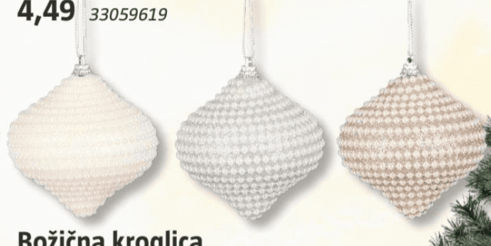 Božična kroglica Ø 8 x 8,5 cm Akcija v trgovini Bauhaus