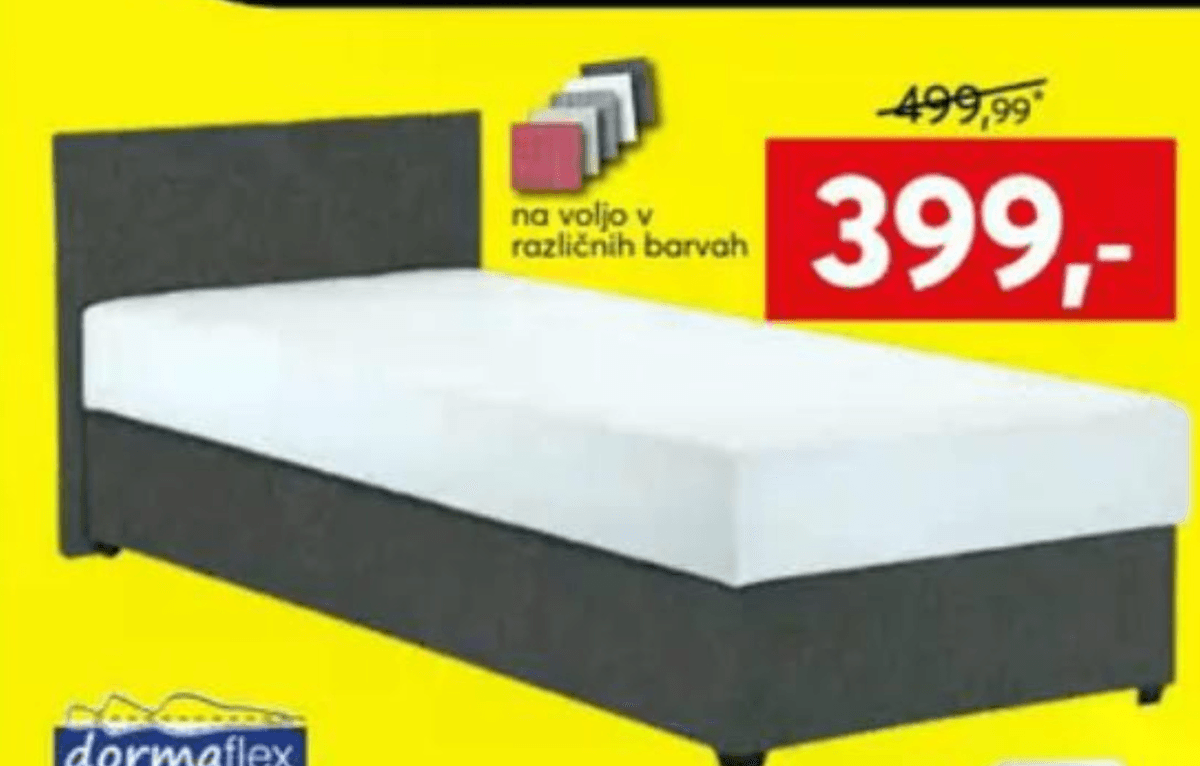 Dormaflex postelja siva 90x200 cm Akcija v trgovini Dipo